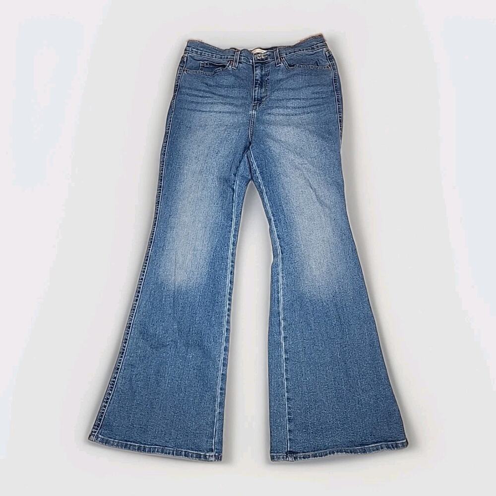 Levi Strauss Signature Women's 10 W30 Heritage High Rise Flare Jeans Blue Denim